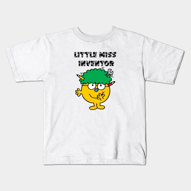 LITTLE MISS INVENTOR Kids T-Shirt by reedae